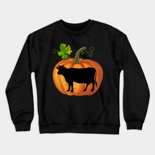 Cow in pumpkin Crewneck Sweatshirt